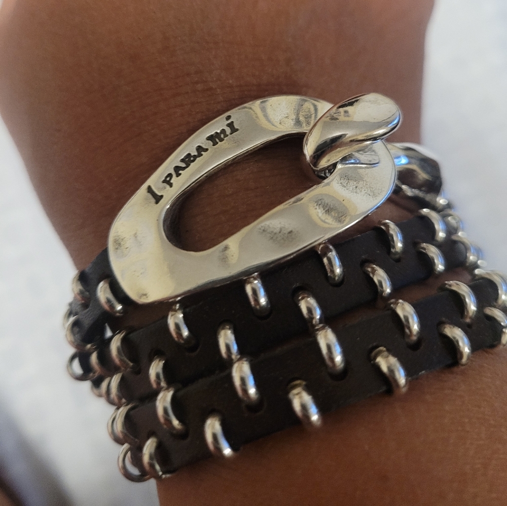 1 Para Mi Bracelet in leather and silver